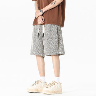 男潮牌宽松阔腿休闲百搭五分裤 悟空有货夏季 欧美嘻哈斜纹运动短裤