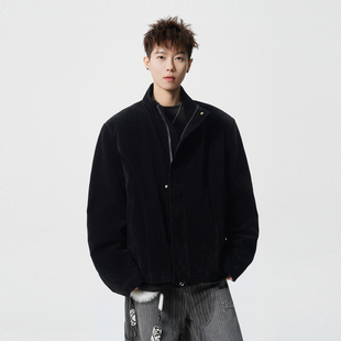 悟空有货美式复古仿兔毛内里加厚棉衣男冬季情侣保暖百搭棉服外套