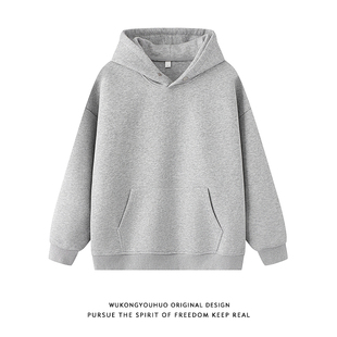 外套 连帽卫衣男女复古宽松情侣百搭帽衫 悟空有货潮牌美式 重磅开衫