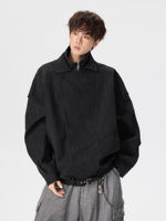 Wukong has a collection of American retro deconstructed and patchwork stand-up collar jackets for both men and women. They are loose and versatile couple casual jackets thumbnail 6