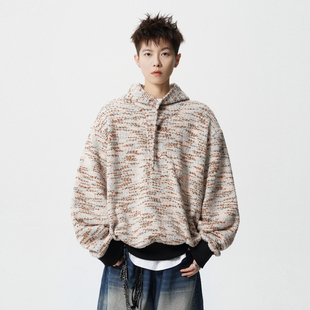 悟空有货复古设计感连帽卫衣男女慵懒风百搭情侣休闲百搭套头上衣