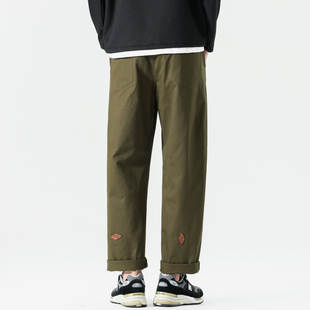 宽松百搭休闲长裤 男潮牌秋季 裤 悟空有货复古日系纯色基础直筒工装