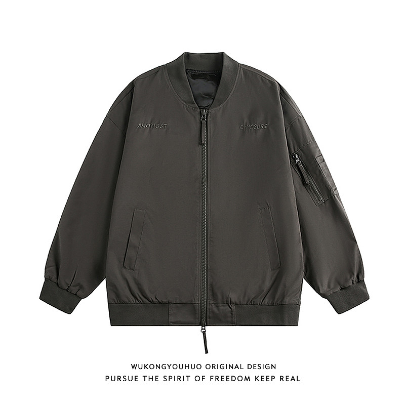 悟空有货美式复古刺绣飞行员夹克男女春季潮牌宽松百搭休闲棒球服,男装,夹克,淘宝优惠券,粉丝福利购,淘宝优惠卷