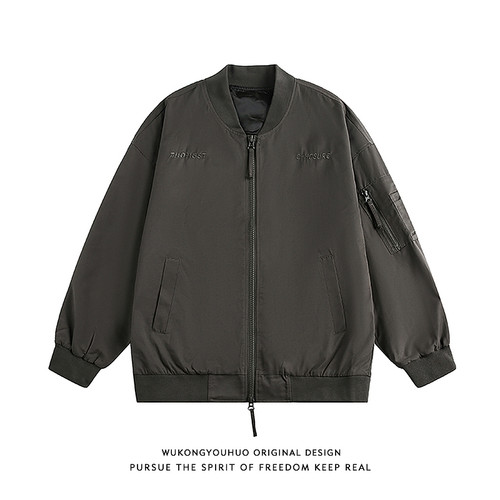 美式复古刺绣飞行员夹克外套男女