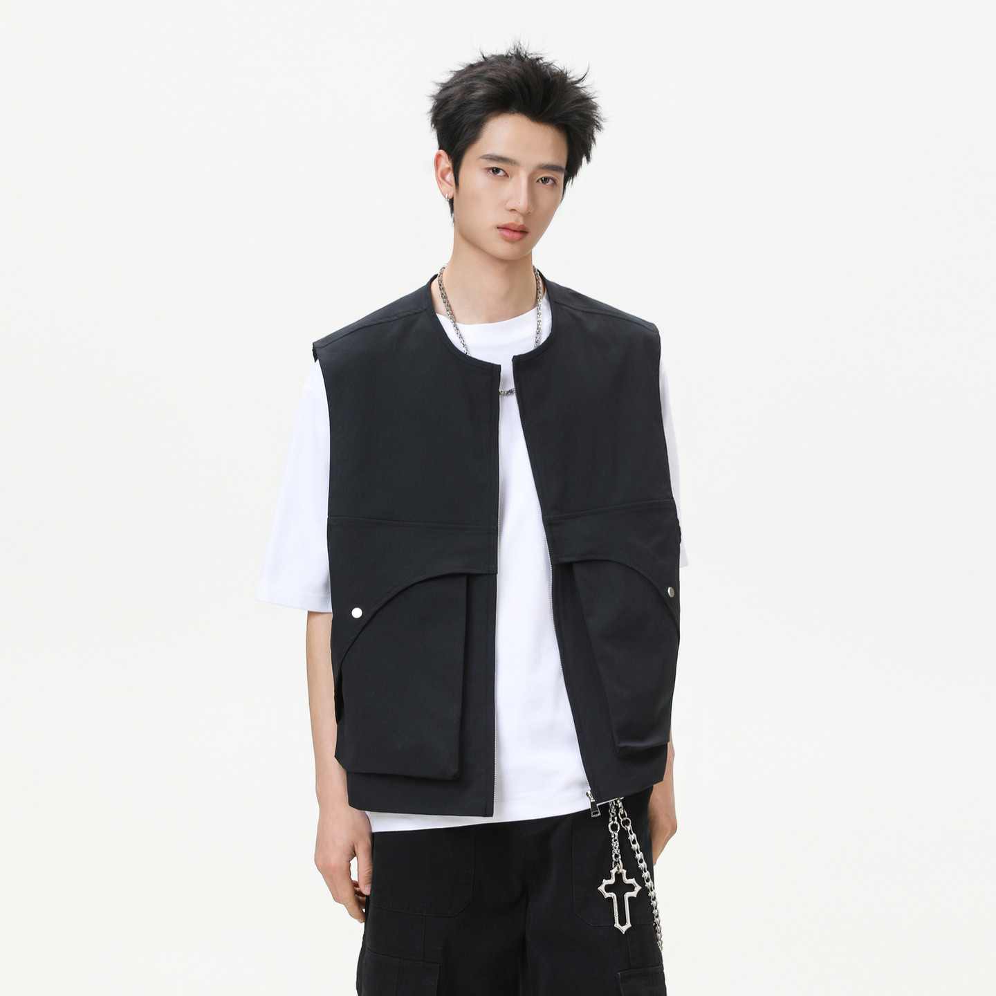 悟空有货春季机能风户外工装马甲男潮牌宽松情侣百搭叠穿背心外套,男装,背心,淘宝优惠券,粉丝福利购,淘宝优惠卷