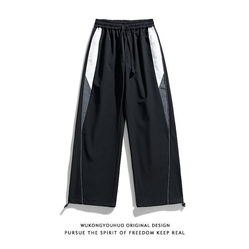 潮牌拼接撞色速干休闲运动冲锋裤