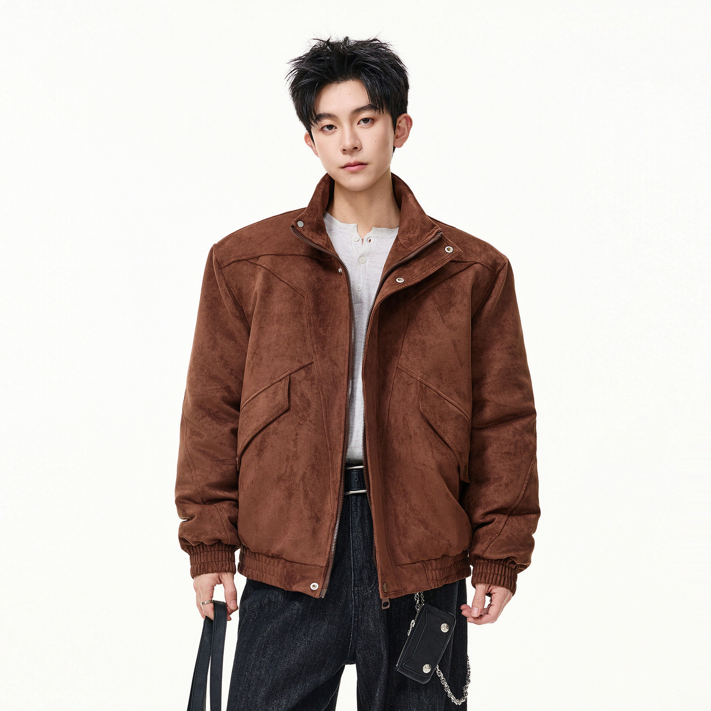 悟空有货冬季美式麂皮拼接垫肩加厚棉衣男女复古宽松情侣保暖棉服,男装,棉衣,淘宝优惠券,粉丝福利购,淘宝优惠卷