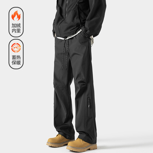 复古宽松保暖休闲长裤 男美式 潮牌三防加绒加厚冲锋裤 悟空有货冬季