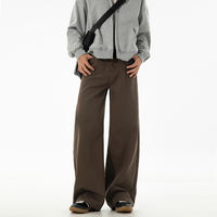 Wukong has Maillard retro simple solid color straight-leg pants for men, cleanfit washed and aged pure cotton casual pants thumbnail 2
