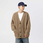 悟空有货潮牌复古纽扣开衫 V领毛衣男女慵懒风情侣宽松休闲针织衫