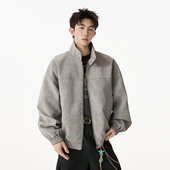 悟空有货美式 潮牌雾面扎染机车服外套男复古宽松潮流百搭情侣夹克