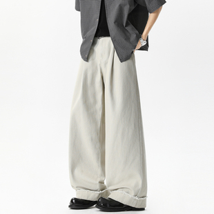悟空有货美式复古宽松直筒工装裤男春秋宽松潮流阔腿百搭休闲长裤