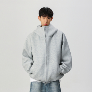 外套 宽松百搭帽衫 悟空有货460g重磅廓形开衫 连帽卫衣男女潮牌美式