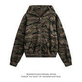 外套男女潮牌cleanfit情侣百搭夹克 开衫 悟空有货美式 复古迷彩短款