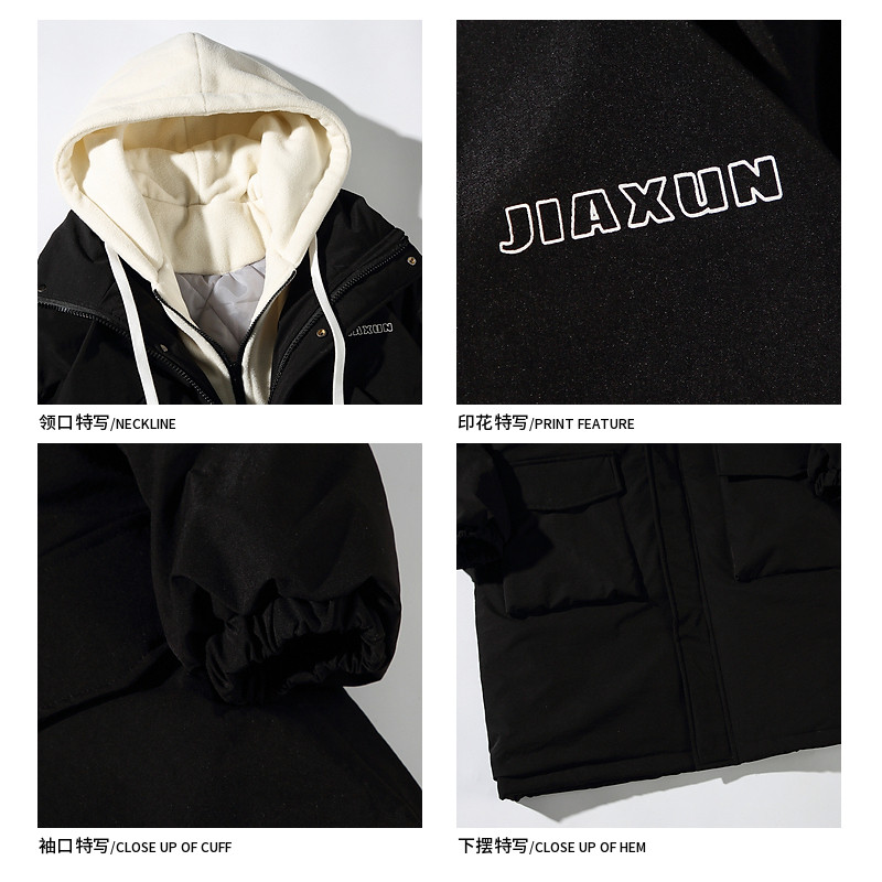 WUKONG HAS TWO PIECES OF WINTER FAKE MID-LENGTH COTTON CLOTHES FOR MEN AND WOMEN AND THE TRENDY BRAND LOOSE COUPLES HAVE THICKENED WARM COTTON CLOTHES