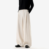 悟空有货潮牌简约纯色直筒垂感西裤 男女复古宽松阔腿百搭休闲长裤