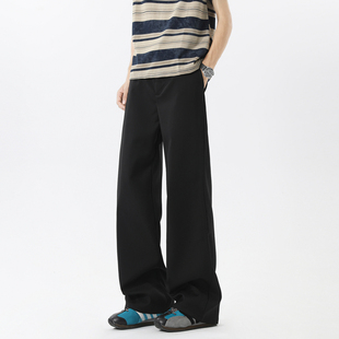 男复古宽松百搭垂感直筒休闲长裤 悟空有货潮牌美式 纯色高级感西裤