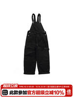 Wukong has a collection of American retro vintage denim overalls for men, a trendy brand of loose couple workwear denim trousers thumbnail 4