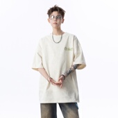 宽松情侣半袖 T恤男女夏季 体恤 潮牌重磅刺绣圆领短袖 悟空有货美式