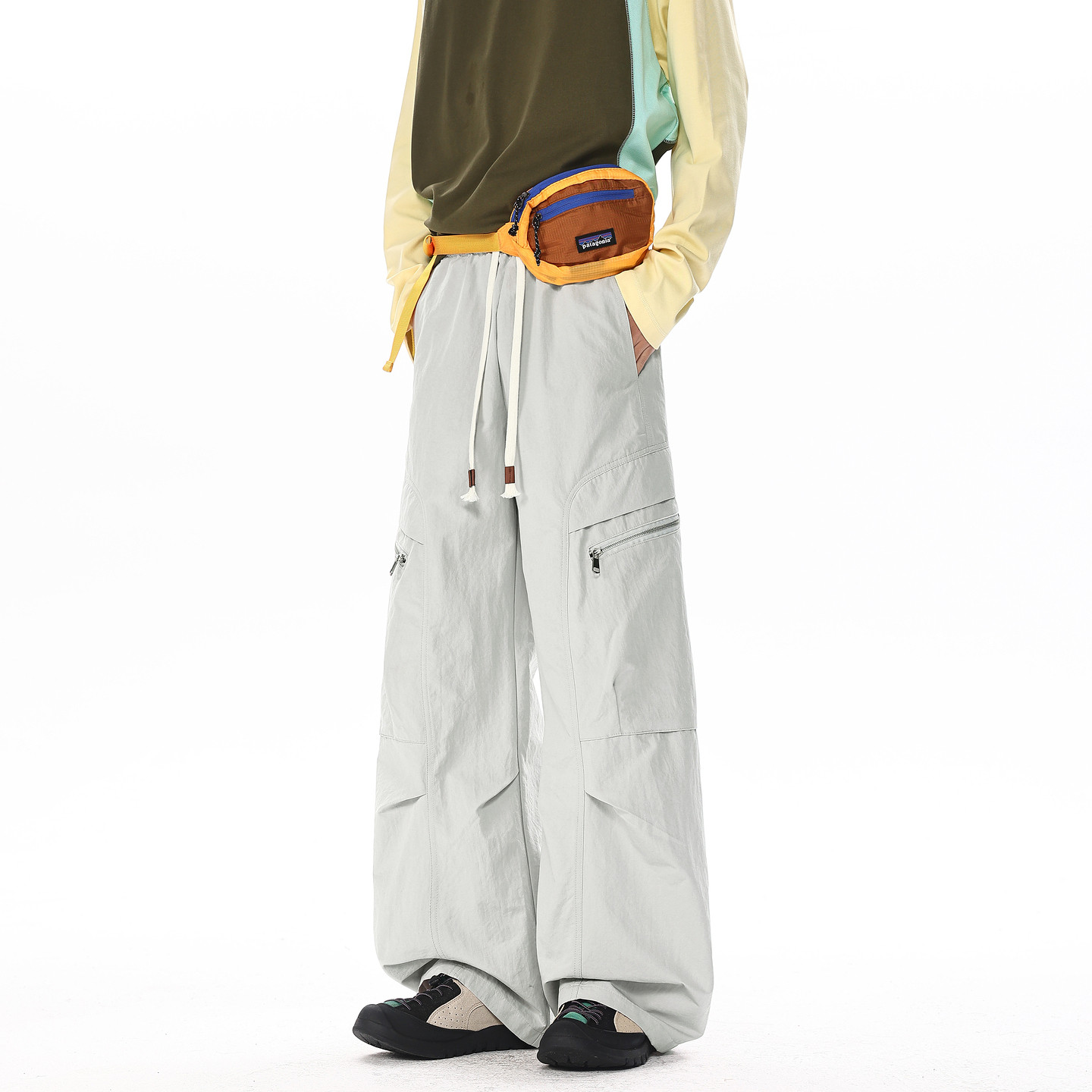 悟空有货潮牌美式抽绳松紧运动裤男复古宽松潮流百搭阔腿休闲长裤,男装,休闲裤,淘宝优惠券,粉丝福利购,淘宝优惠卷