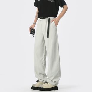 悟空有货潮牌解构拼接凉感弯刀休闲裤 男复古宽松百搭速干运动长裤