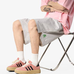悟空有货夏季 潮牌简约印花运动五分裤 男宽松基础百搭阔腿休闲短裤