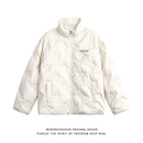 悟空有货冬季高级感压褶立领羽绒服男女潮牌宽松90白鸭绒保暖棉袄