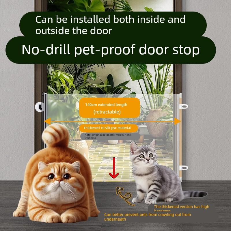 宠物围栏免打孔隔断园艺猫狗用品自动伸缩防猫围栏出入门拦猫挡板