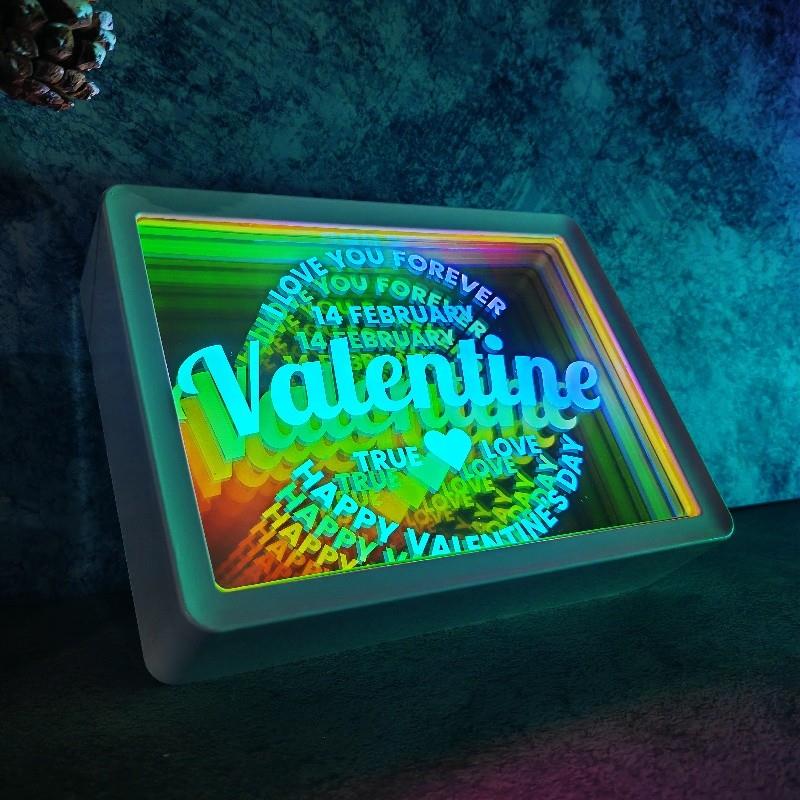 炫彩千层小夜灯3D深渊镜年会手办摆摊镭射定制炫酷礼品可充电摆件