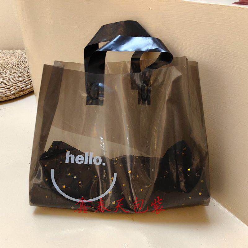 服装店手提袋塑料半透明装衣服袋子定制logo礼品购物袋塑料袋订做