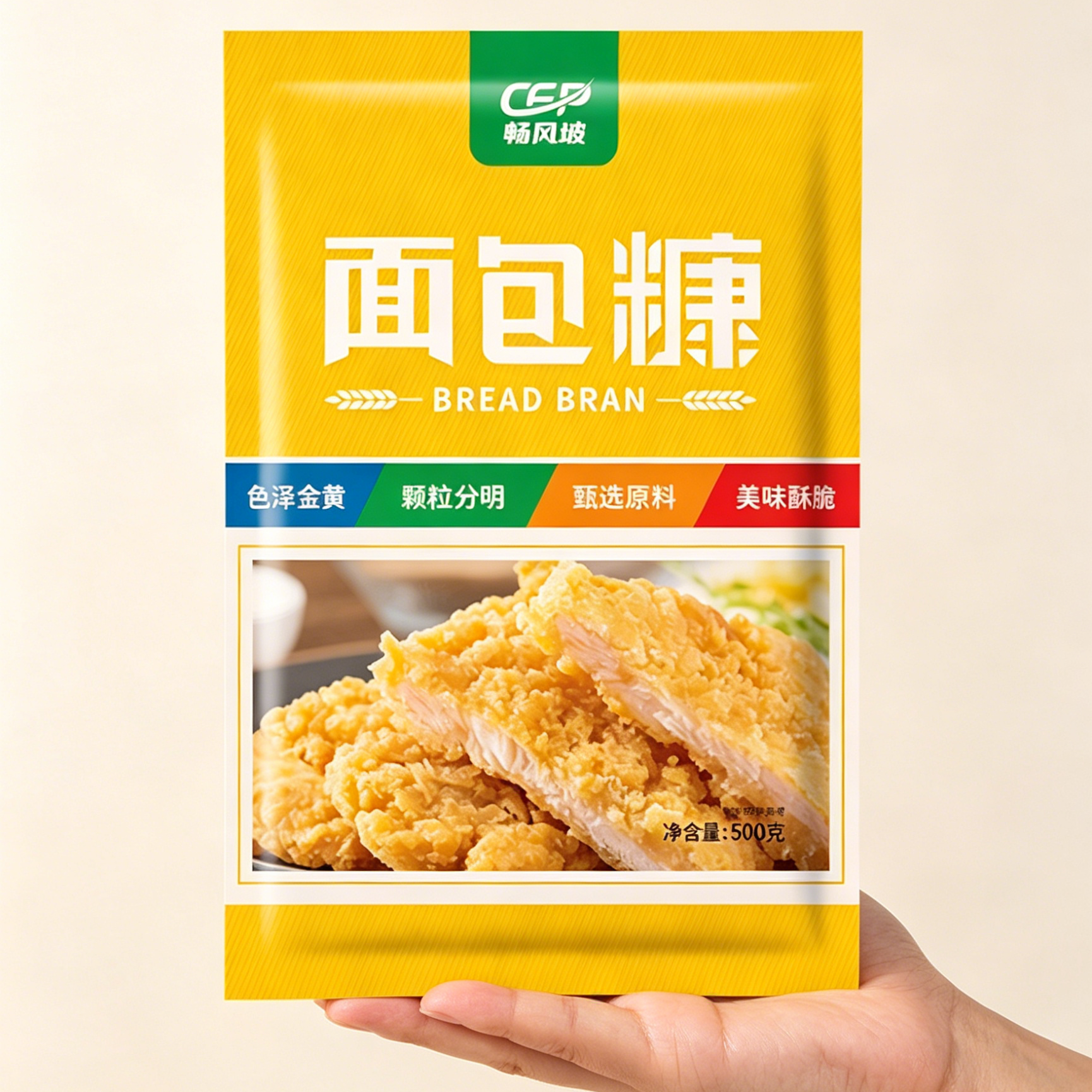 畅风坡金黄色面包糠家用油炸烘焙炸鸡裹粉鸡排面包屑南瓜饼500克