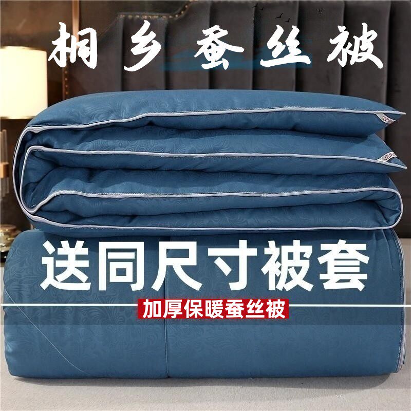 桐乡全棉蚕丝被100%桑蚕丝被子被芯加厚保暖10斤冬被春秋被单双人