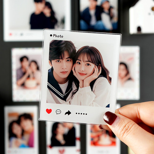 亚克力拍立得冰箱贴照片定制磁吸照片打印洗照片2026个性创意磁贴