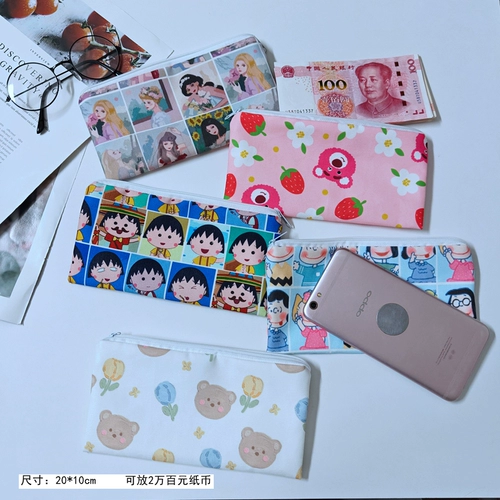 Мультяшная сумка для хранения, бумажные деньги, сумка-органайзер, сумка с петлей на руку, мобильный телефон