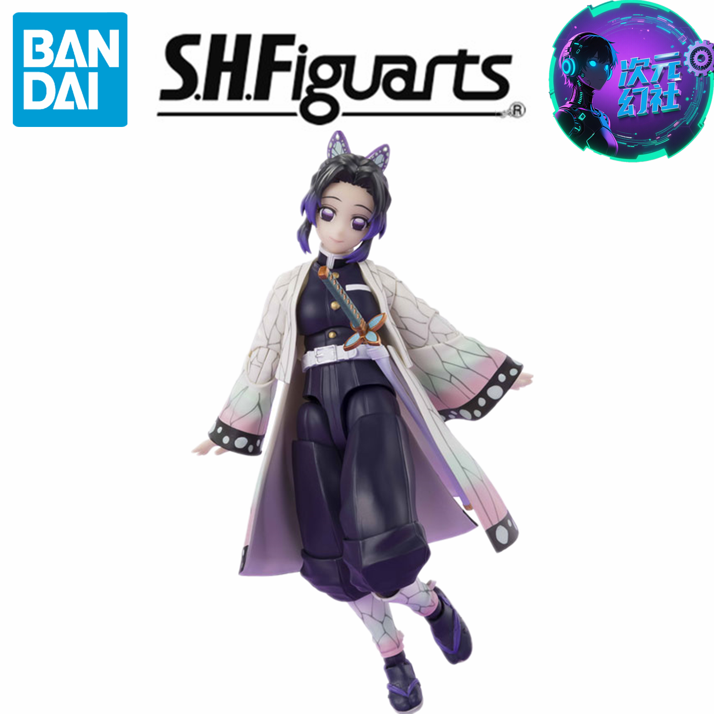 现货 万代 SHF 鬼灭之刃 蝴蝶忍 虫柱 可动 手办 模型