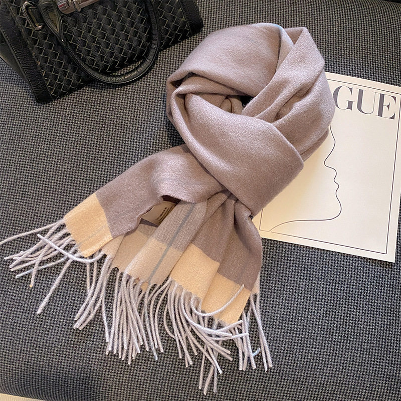 CENCE KAER?? FRENCH FALL|WINTER COLLABORATION 100% WOOL BIB NECK GENTLE AND VERSATILE SHAWL SIMPLE SCARF WOMEN