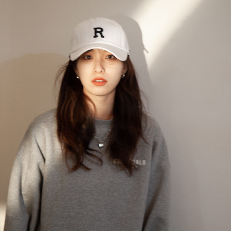 CENCE KAER FRENCH CASUAL SIMPLE BIG LETTER CAP FOR GIRLS IN SPRING AND SUMMER VERSATILE FACE SHOW SMALL BASEBALL CAP