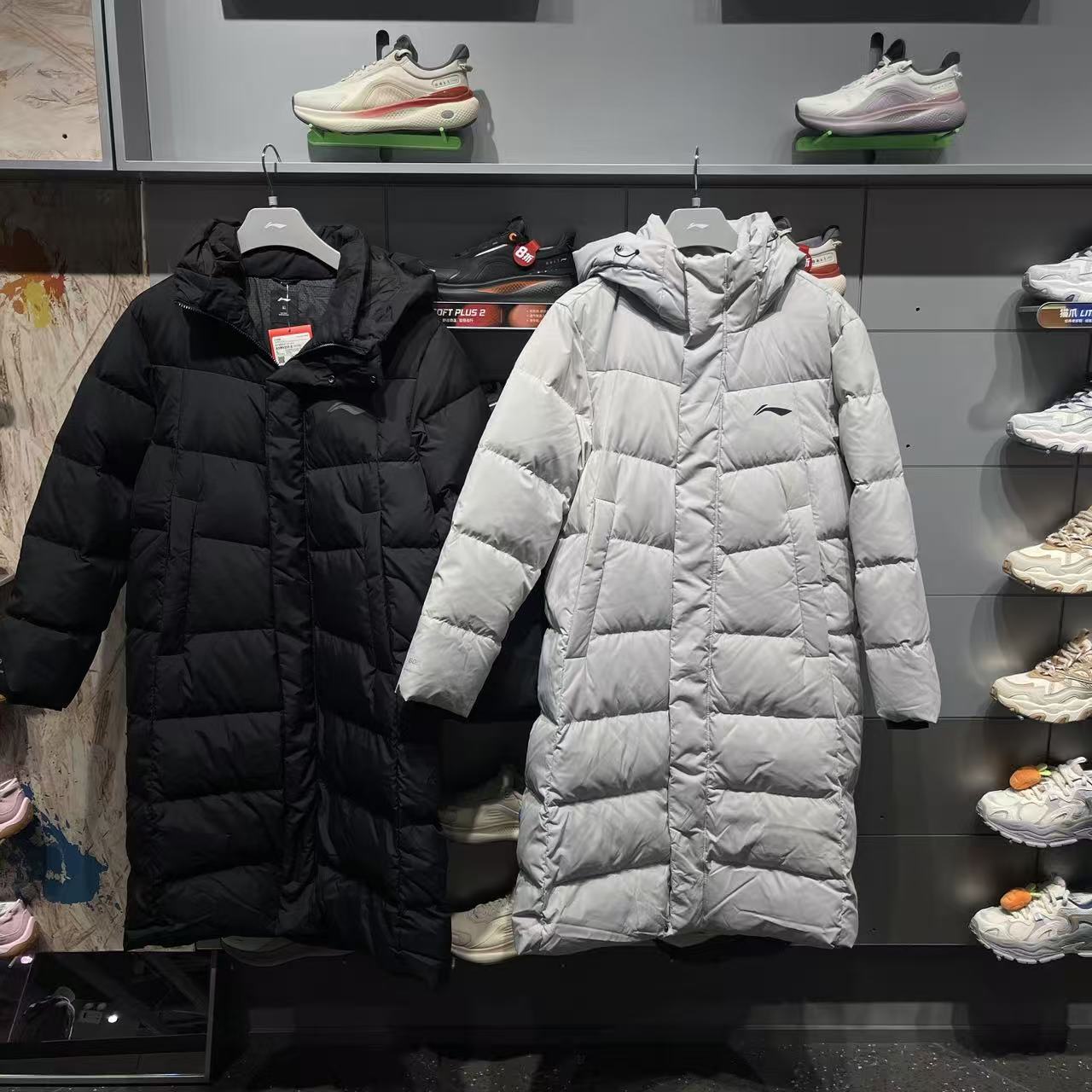 李宁长款羽绒服防泼水保暖