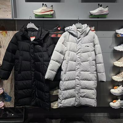 李宁长款羽绒服防泼水保暖