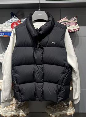 李宁羽绒马甲2025冬季新款健身系列女子时尚宽松保暖坎肩AMRV124