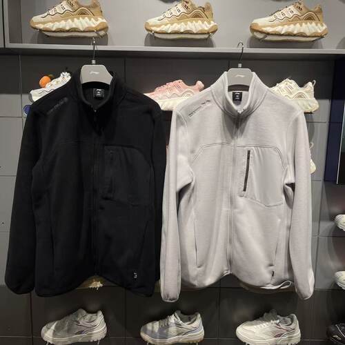 李宁正品男子防风保暖开衫外套