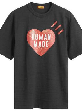 日本代购Human Made男士T恤透气舒适亲肤柔软宽松版圆领日常休闲