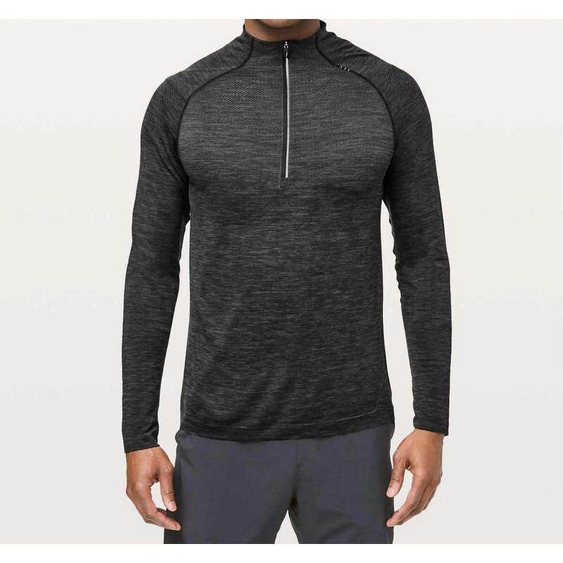 代购lululemon露露乐蒙男士POLO透气吸汗长袖混纺健身日常上衣