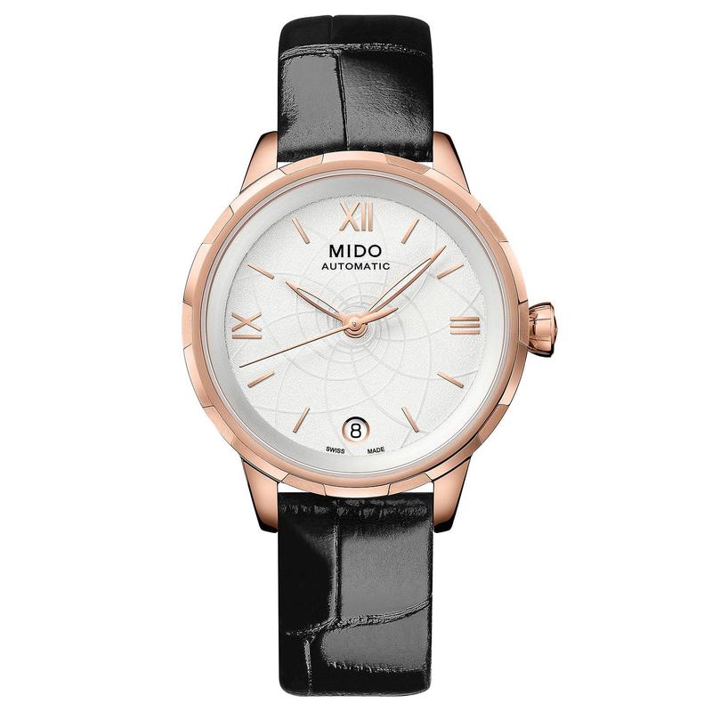 Mido/美度女士石英自动机械玫瑰金不锈钢防水米腕表