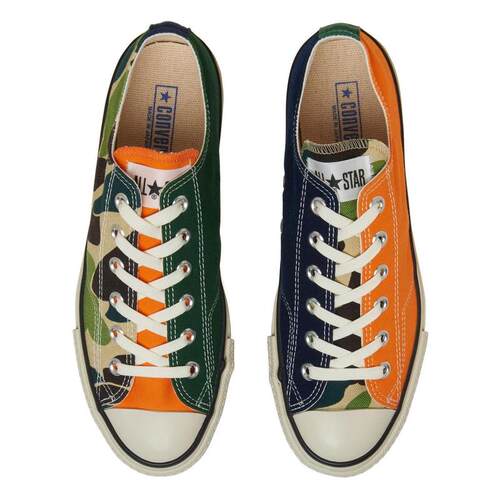 日本代购Converse/匡威男士板鞋复古做旧经典廓形低帮迷彩拼接