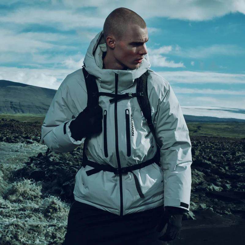 代购SALOMON萨洛蒙男士羽绒服防水防风保暖户外外套连帽长袖登山