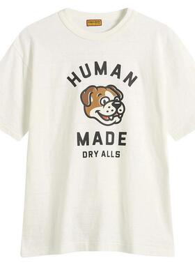 日本代购Human Made男士T恤复古肌理双层领口竹节纱宽松版