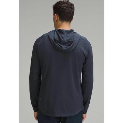 lululemon露露乐蒙运动卫衣男透气舒适防风保暖深蓝色纯色