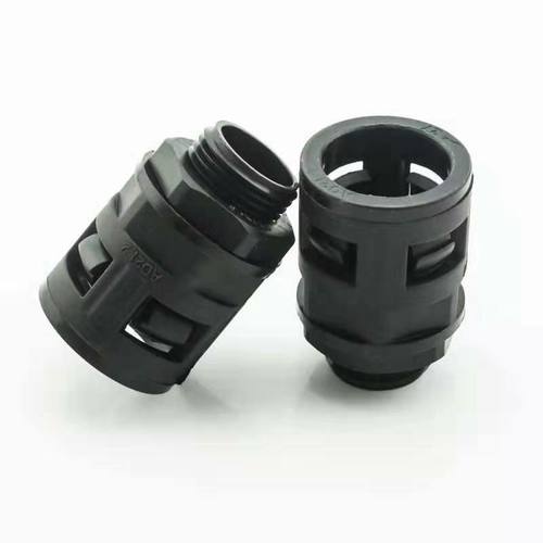 白色波纹管接头塑料直插式尼龙