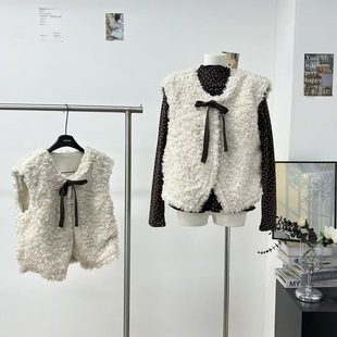 PtonUmi松野小姐 韩系百搭毛毛坎肩马甲背心女超好看叠穿上衣外套